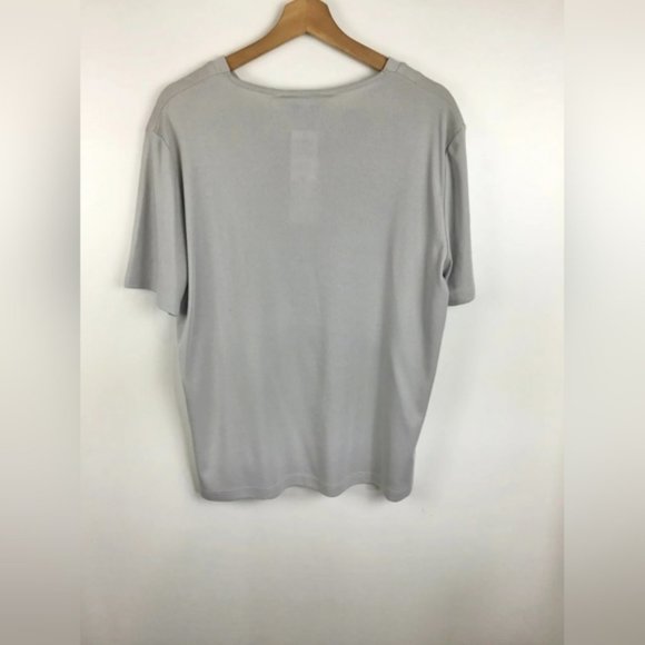 NONI B Womenwear Blouse Grey Size 1XL Roundneck Shortsleeves Comfy Cropped Tops - Picture 2 of 3